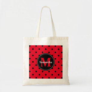 Tote Bag Points polka en rouge et noir