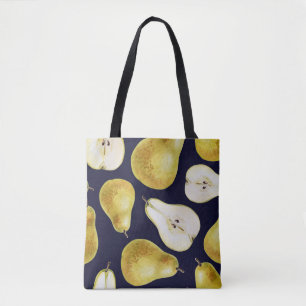 Tote Bag Poire mûre, arrière - plan noir, jardin