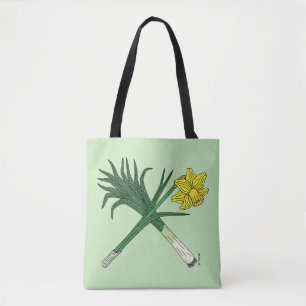 Tote Bag Poireau et jonquille traversée
