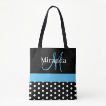 Pois de script de monogramme noir blanc