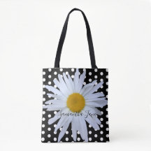 Pois noir blanc marguerite personnalisée