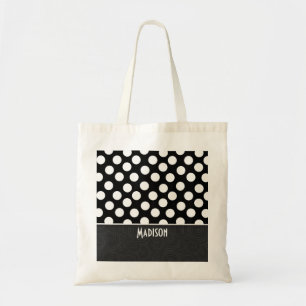 Tote Bag Pois noir et blanc