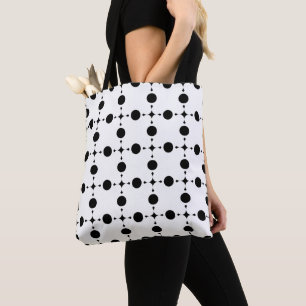 Tote Bag Pois noirs, Motif à points Polka, points, pointill