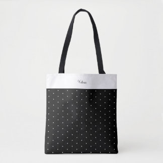 Tote Bag Pois Polka Black sur l'épaule