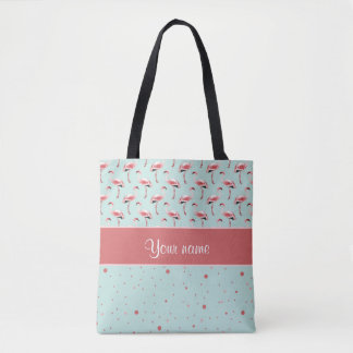 Tote Bag Pois rose personnalisé de Flamants roses