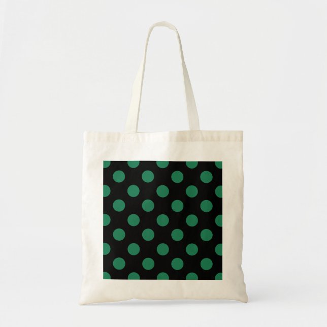 Tote Bag Pois vert et noir (Devant)