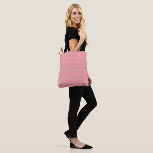 Tote Bag Pois verts roses géométriques