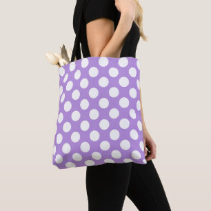 Tote Bag Pois violets, Motif à points Polka, points, pointi