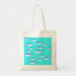 Tote Bag Poisson bleu turquoise