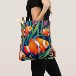 Tote Bag Poisson Clown Dans Les Algues