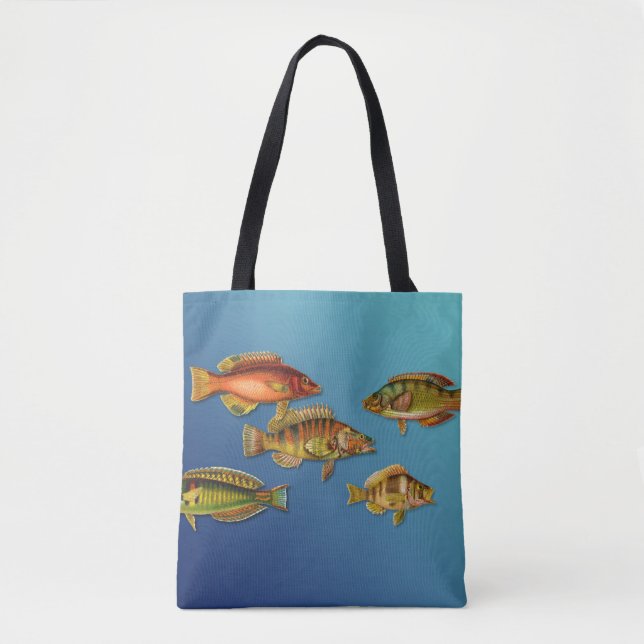 Tote Bag Poisson coloré (Devant)