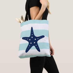 Tote Bag Poisson étoilé bleu sur les pinces