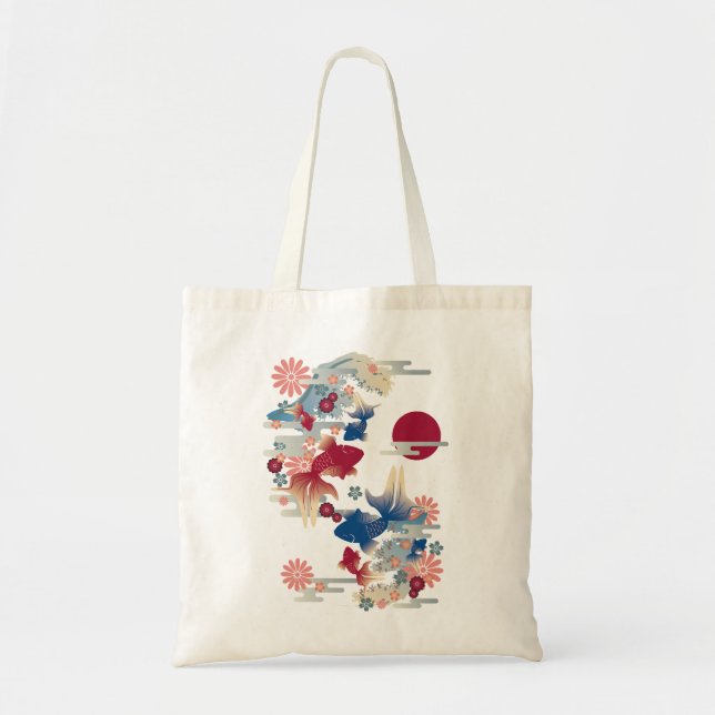 Tote Bag Poisson rouge coloré (Devant)