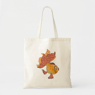 Tote Bag Poisson rouge fantaisiste d'art folklorique Fant