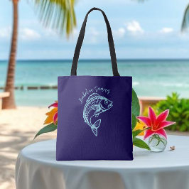 Tote Bag Poisson sur le bleu d'été