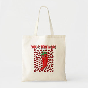 Tote Bag Poivron Chimier Cartographié Avec Texte Personnali