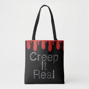 Tote Bag Police Créatif Fonte Dessinée à la Main Sang Hallo