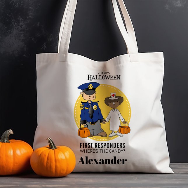 Tote Bag Police Infirmière premiers intervenants Halloween (Créateur téléchargé)