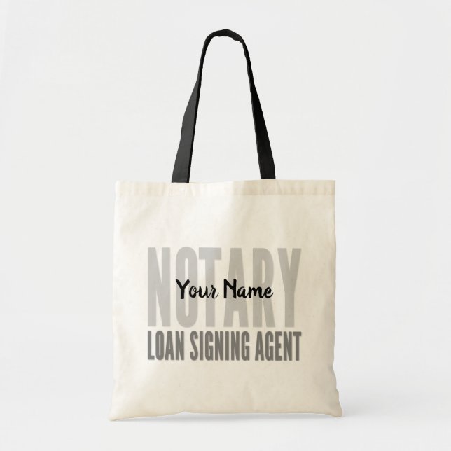 Tote Bag Police noire de l'agent de signature de prêt notai (Devant)