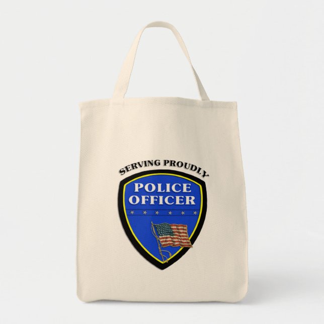 Tote Bag Police servant fièrement (Devant)