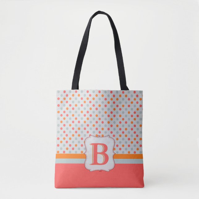 Tote Bag Polka de dames pointillée, golf parafé (Devant)