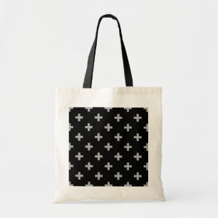 Tote Bag Polka gris croise sur noir
