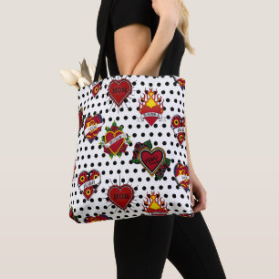 Tote Bag Polka Noir Dotée Maman Tattoo