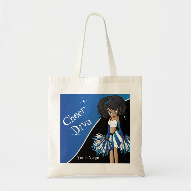 Tote Bag Pom-pom girl bleu Cheer Diva (Devant)