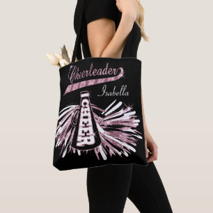 Tote Bag Pom-pom girl rose, noir et blanc