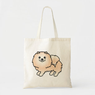 Tote Bag Pomeranian crème Chien de dessin animé mignon