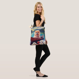 Tote Bag Poméranien sur une pagaie : Une aventure panoramiq