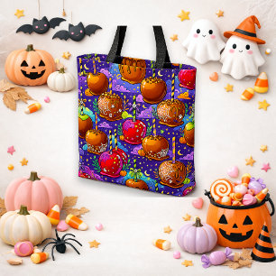 Tote Bag Pomme de Halloween Candy Violette Tour‑or‑Treat