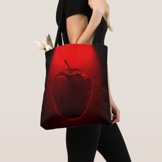 Tote Bag Pomme rouge cristallisée (De près)
