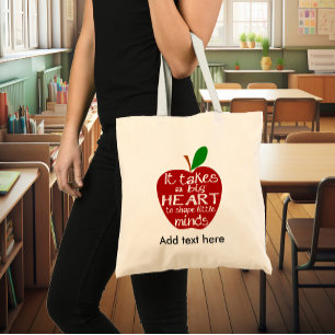 Tote Bag pomme rouge enseignant merci retraite infirmière