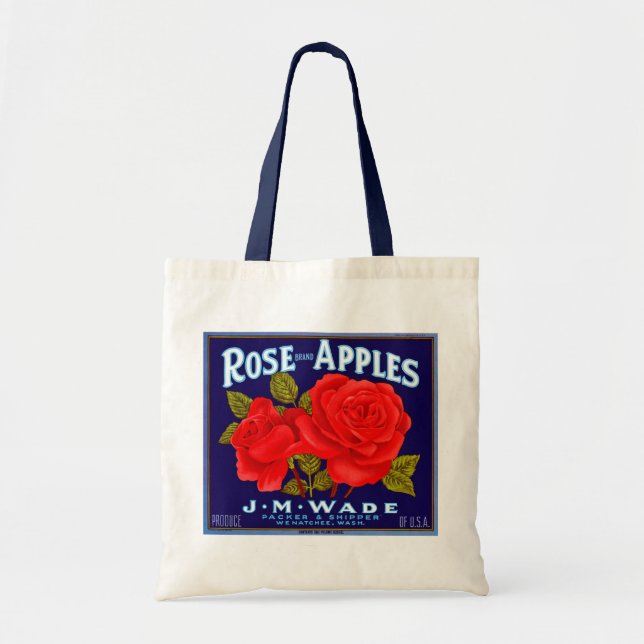 Tote Bag Pommes de marque rose (Devant)
