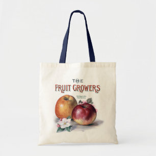 Tote Bag Pommes vintages à fleurs Les producteurs de fruits