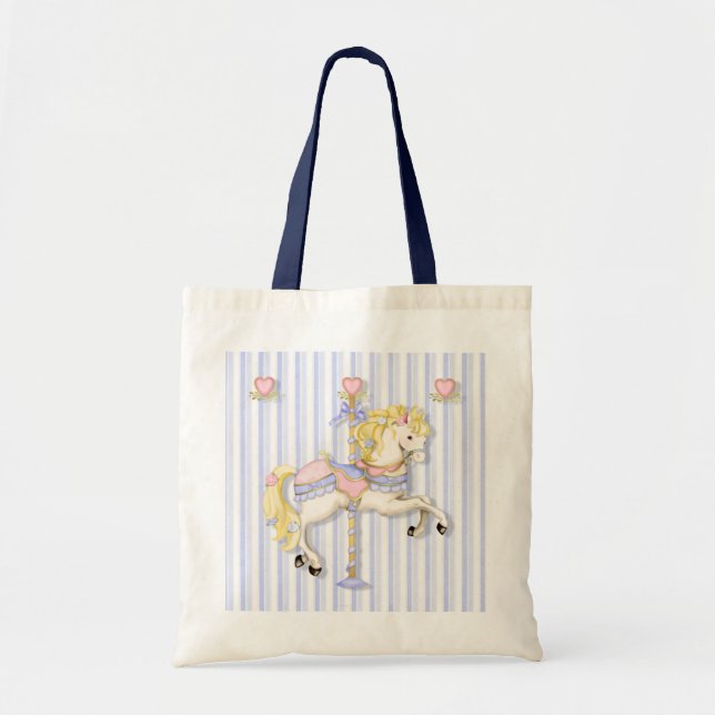 Tote Bag Poney en pastel de carrousel (Devant)