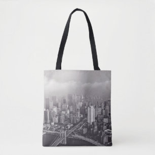 TOTE BAG PONT BROOKLYN NEW YORK UNE JOURNÉE FOGGY
