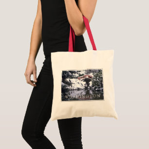 Tote Bag Pont de lune et étang en hiver Seattle, Washingt