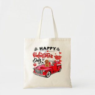 Tote Bag Poodle Chien mignon Poodle Chien Camion Rouge Heur