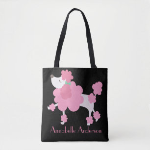 Tote Bag Poodle français rose Personnaliser