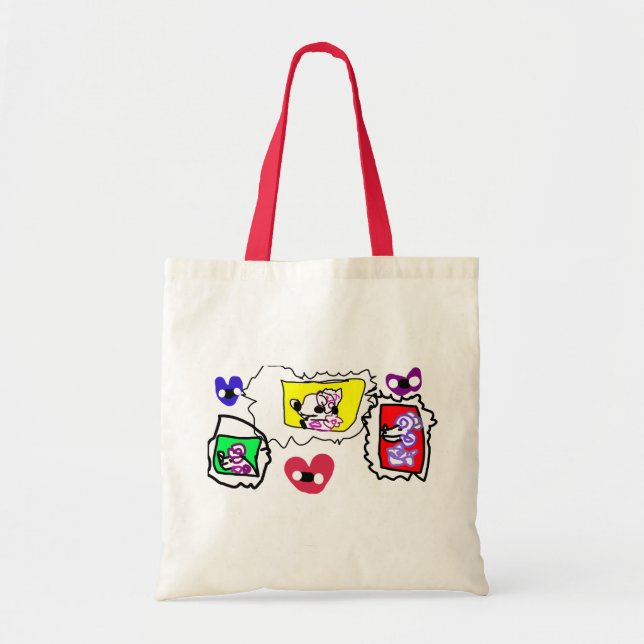 Tote Bag Poodle heart  (Devant)