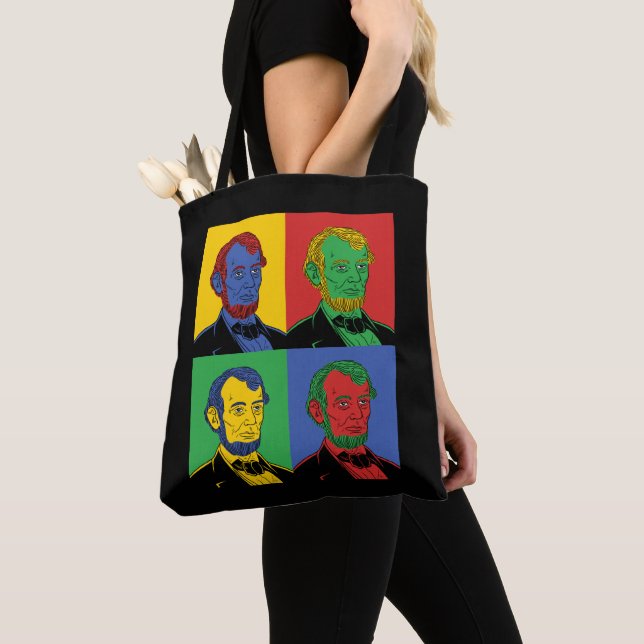 Tote Bag Pop Art Abraham Lincoln (De près)