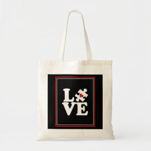 Tote Bag Pop Art LOVE Autisme Puzzle Pièce