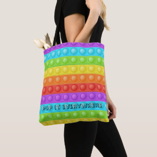 Tote Bag Pop it partout avec du texte coloré