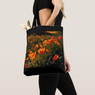 Tote Bag Poppies de Californie / Fleurs orange / Fleur sauv