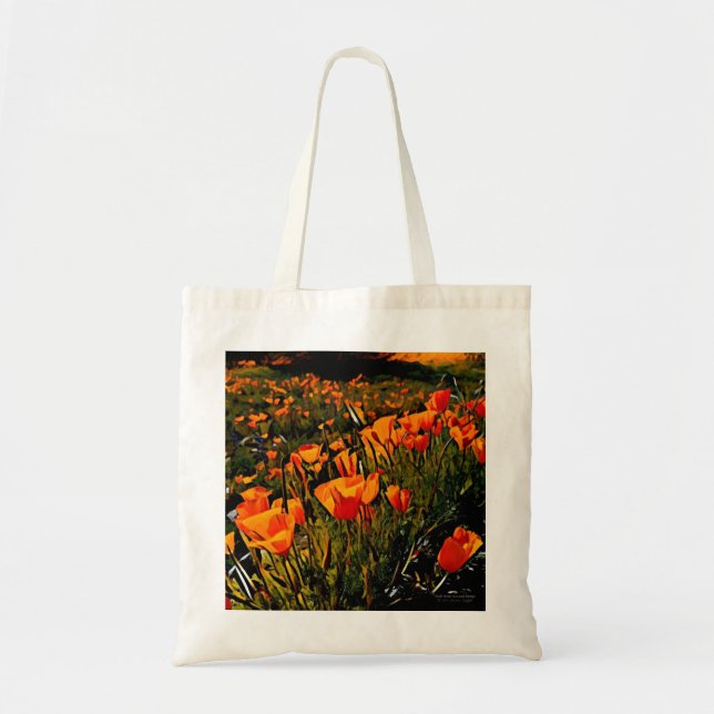 Tote Bag Poppies de Californie / Fleurs orange / Fleur sauv (Devant)
