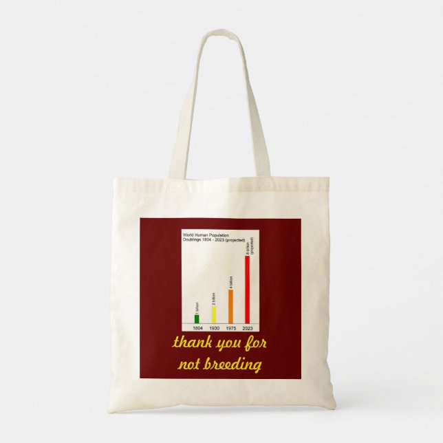 Tote Bag Population humaine de Childfree Col 2a (Dos)