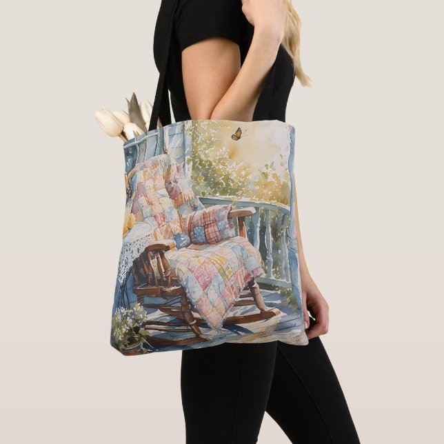 Tote Bag Porche confortable avec courtepointe et charme de  (De près)