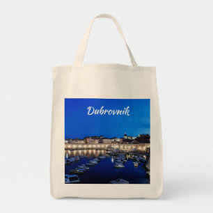 Tote Bag Port et murs de Dubrovnik illuminés la nuit